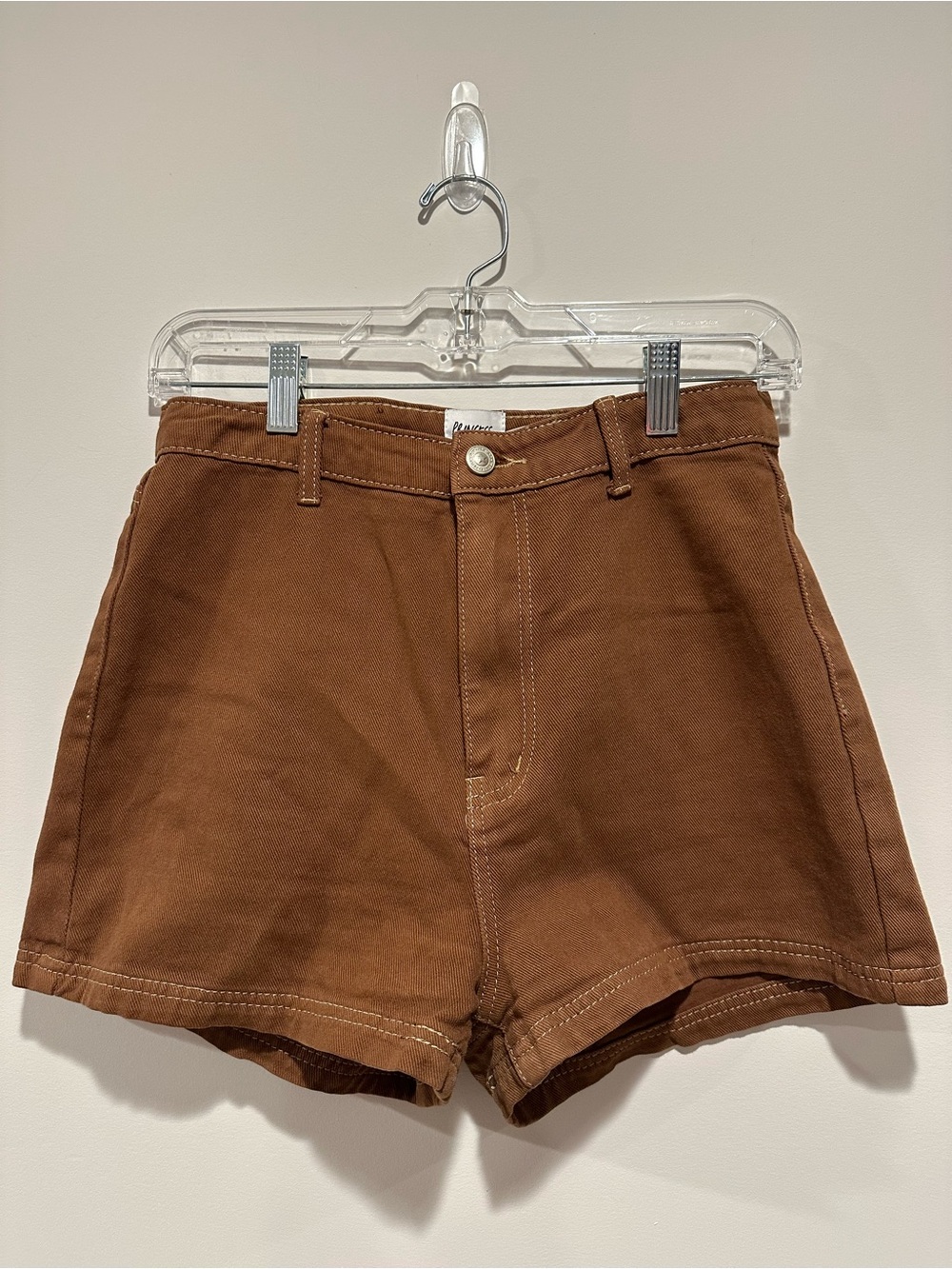 Princess Polly High Waist Rust Brown Shorts